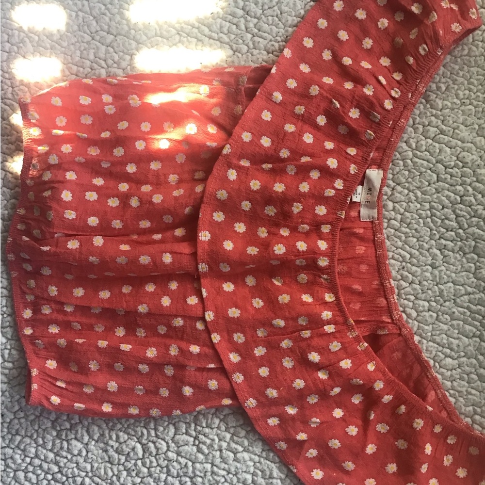 Red Floral Crop Top